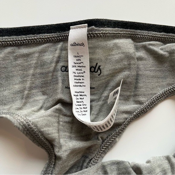 allbirds Trino Thong Underwear Panty‎ Wool Blend Boulder Gray 3X NWT - Picture 7 of 11